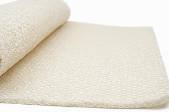 HUJI Loofah Shower Mat Non-Slip Bath Mat for Tiled Bathroom - Great for The Elderly and Children (No Suction Cups, 1)