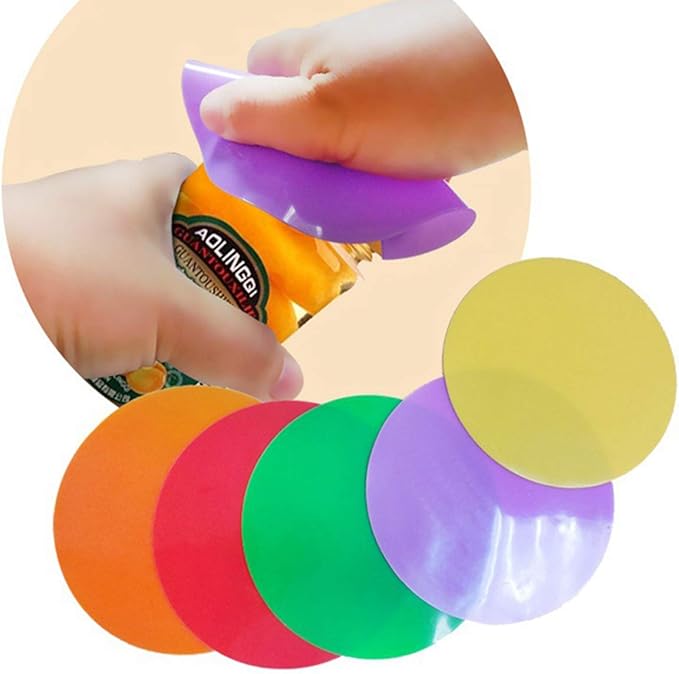 Set of 3, Silicone Jar Grip, Multi-purpose Jar Gripper Pads Bottle Lid Openers Round Kitchen Coasters (Black)