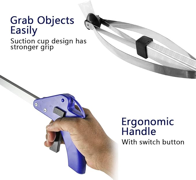 Reacher Grabber, Foldable Long Arm Reaching Claw, 32" Extended Hand Grabber Trash Pickup Tool