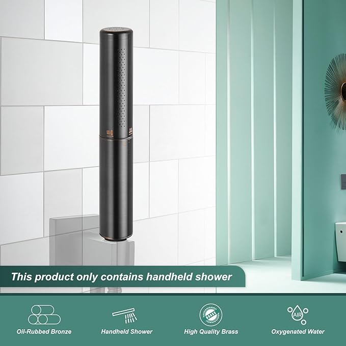 Heyalan Hand Held Shower Wand, High Pressure Handheld Head with Strong Flow, Luxury Spray for Bathroom,Dual Function,Oil-Rubbed Bronze