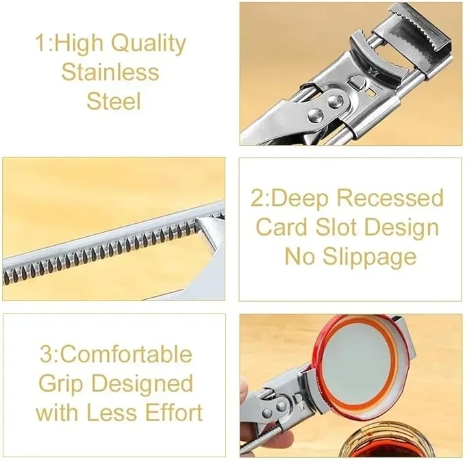 Adjustable Stainless Steel Jar Opener, 2026 Upgraded Easy Grip Jar Opener, Adjustable Multifunctional Stainless Steel Can Opener, Jar Openers for Seniors Kitchen Accessories