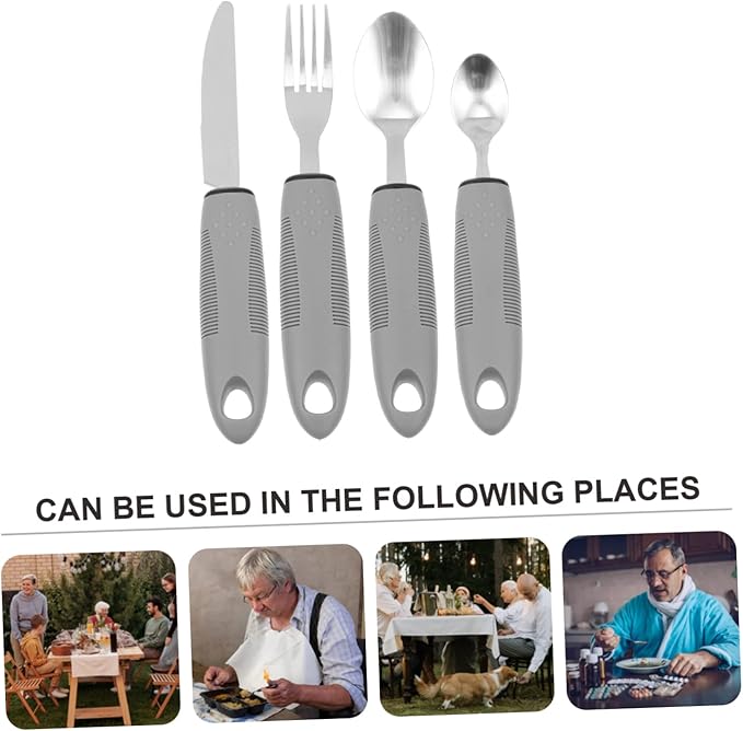 VALICLUD 1Set Adaptive Utensils Portable Elderly Tableware for Hand and Grip Convenient Easy to Clean Durable Dining Tools for Seniors