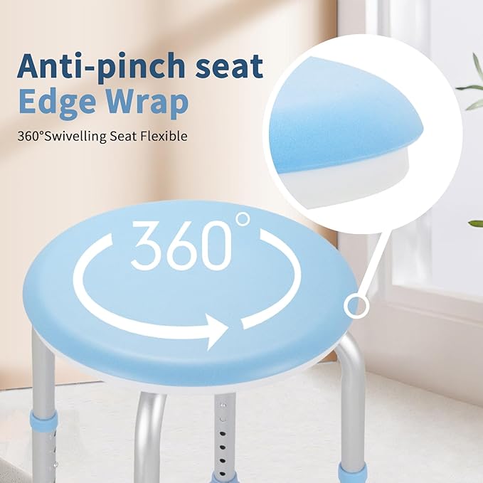FSA/HSA Adjustable Swivel Bath Seat Shower Chair for Inside Shower, Shower Seat for Inside Tub Bathroom Bench Bath Chair for Elderly and Disabled,Eligible 350 lbs Adjustable Shower Stool