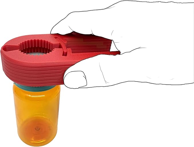 Intulon V7 Water Bottle Opener for Seniors Ergonomic Design Weak Hands Arthritis Friendly Twist Cap Remover Kitchen Gadget Handy Lightweight Utensil (Red)