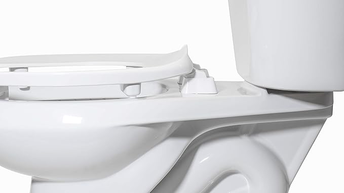 Centoco 2 inch Raised Toilet Seat for Seniors, Round, Open Front No Cover, Plastic, Made in the USA, HL300STSCC-001, White
