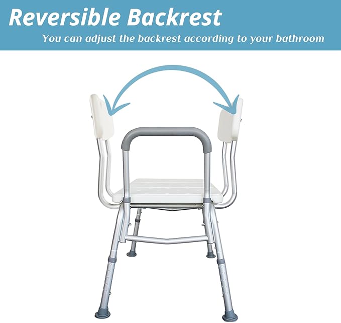 Winado Tub Transfer Bench for Bathtub with Backrest & Padded Armrest, Supports up to 330 lbs Aluminium Alloy Bath Chair Seat, White
