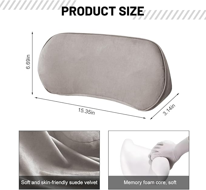 Zpana Car Lumbar Support Pillow, Memory Foam Vehicle Seat Lower Back Support Cushion for Back Pain Relief & Sciatica, Comfortable Auto Driver Seat Pad, Universal for Vehicles (Light Gray)
