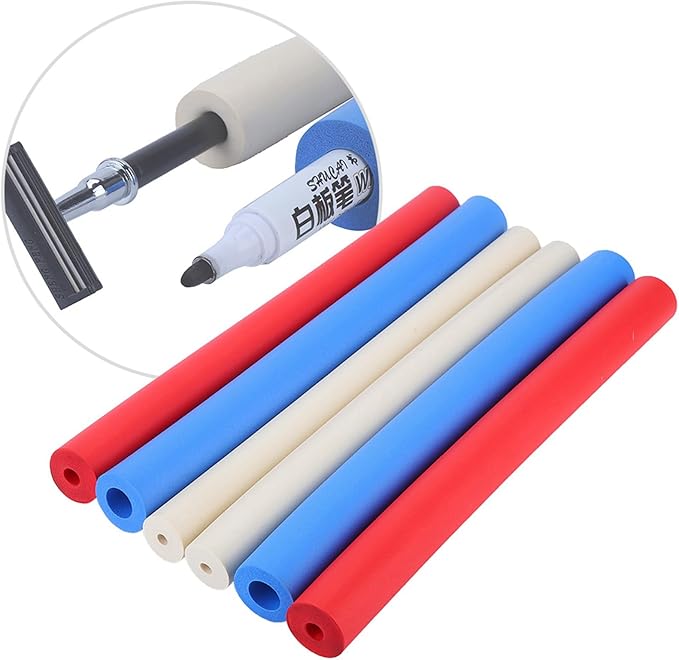 Foam Handle Cover, Pack of 6 Non Slip Foam Handle Sleeve Cover Utensils Pen Foam Grip Tubing Handle Sleeve for Elderly Disabled Handicapped Assist Tool