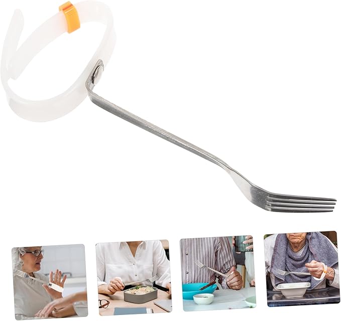 Adaptive Utensil for Seniors Tremble Fork Spoon with Non Slip Handles Portable Design for Elderly Disabled Dining Convenient Grip for Easy Eating