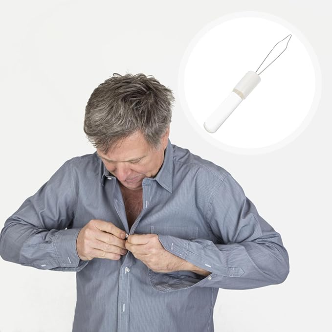Baluue Button Hook and Zipper Pull Dressing Aid Tool for One-Handed Buttoning and Zippering, Lightweight Adaptive Device for Seniors, Arthritis, Stroke, and Disability Assistance