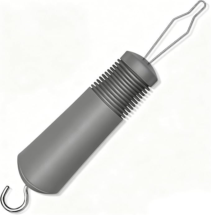 Button Hook with Zipper Pull, Button Assist Tool, Button Hook for Seniors, Disabled, Limited Hand Mobility, One Handed Button Helper Tool, Gifts for People with Disabilities, Gray