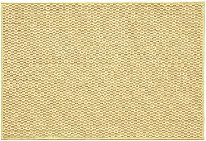 TYUU Bathroom Rugs Non Slip Washable, Super Absorbent Thin Bath Mat Quick Dry Low Pile Bathroom Rug, Yellow 24"x36"