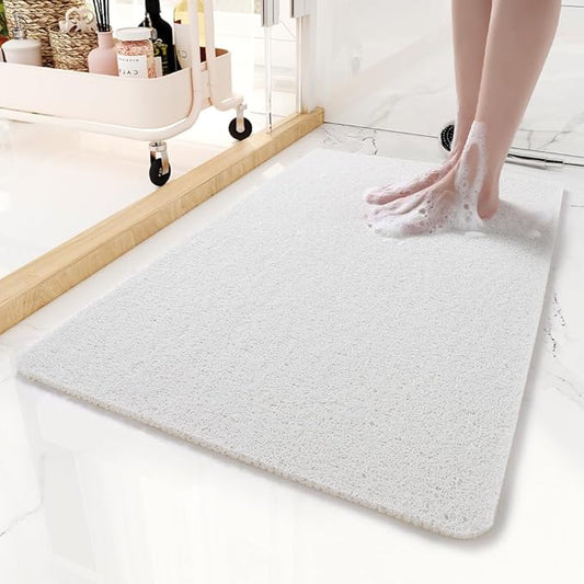 Non-Slip Bathtub Mat, 17x 30 Inch, Shower Mats for Bath Tub, PVC Loofah Bathroom Mats for Wet Areas, Quick Drying