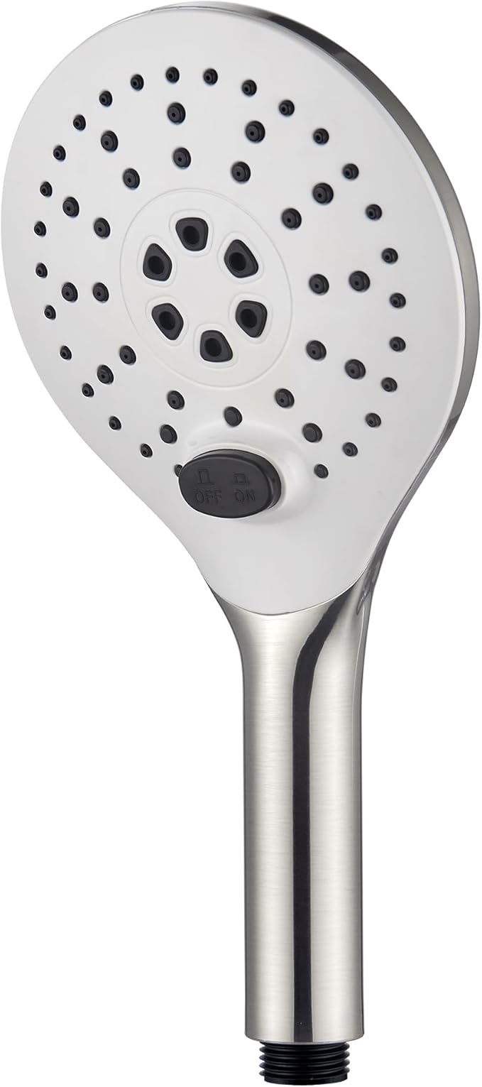 KPW Shower Head Detachable Handheld Brushed Nickel 3 Spray Modes High Pressure Showers