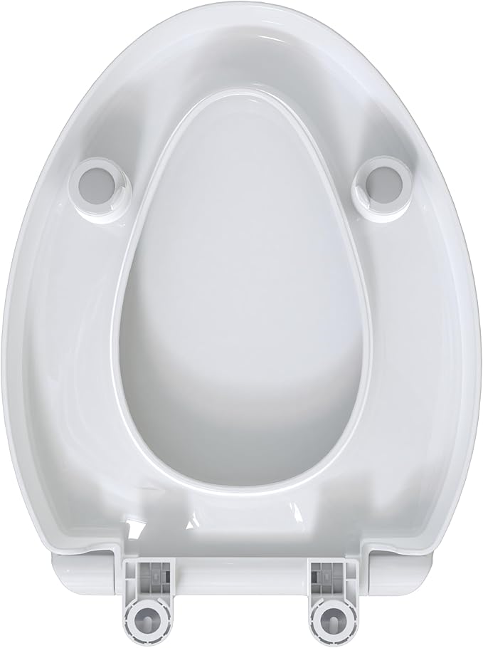 CYRRET 3 Inch Elevated Toilet Seat Riser, Raised Toilet Seat Enlongated Bowl (18.5") for Elderly and Seniors, Durable Plastic, Slow Close, Safety Bathroom Assist Device, Easy Installation, White