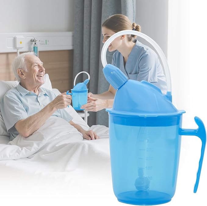 Spill-Proof Cup for Elderly 12oz Plastic Sippy Cup with Straw and Lid, Suitable for Disabled Adults Seniors Limited Mobility