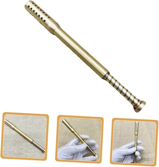 FOMIYES 2pcs Portable Moxibustion Tool Pressure Point Massage Cane Metal Holder Acupuncture Stick for Home Travel