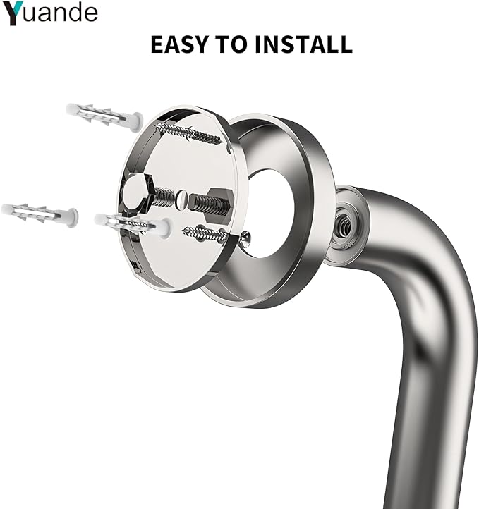 4 Pack 32 Inch Shower Grab Bars, YuanDe Brushed Nickel Stainless Steel Bathroom Wall Grab Bar Handle, Shower Balance Bar, Safety Hand Rail Support, Handicap Elderly Senior Bath Grab Handle(1.25" Tube)