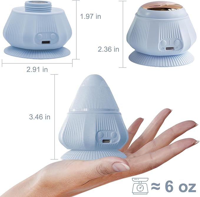 Hands-Free Body Massager with Heat and Vibration, Portable Mini Muscle Massager with Strong Suction Base, Trigger Point & Massage Ball-Style Design for Back, Shoulders, Arms, and Legs
