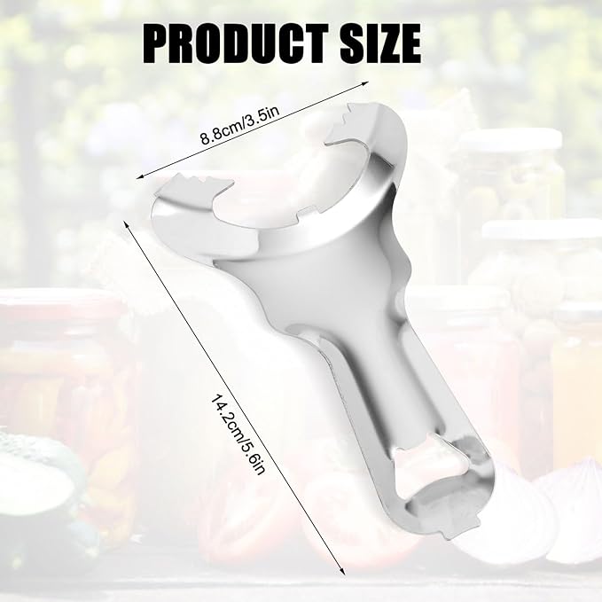 4pcs Mason Jar Opener, Multifunctional Jar Lid Opener Manual Handheld Top Remover Stainless Steel Bottle Opening Tool for Canning Lids, No Lid Dents or Damage