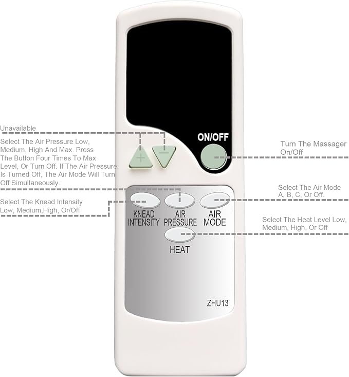Replacement Remote Control for Bob and Brad Lite Foot Massager 827-R, 827R, 721, with Oversized Buttons