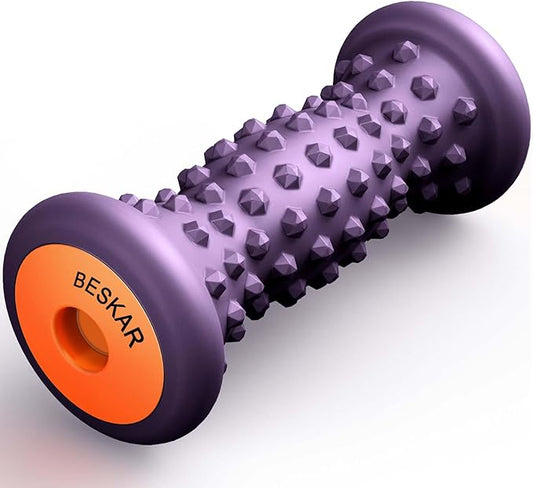 BESKAR Foot Massage Roller for Relief Plantar Fasciitis, Foot Reflexology Tool Pressure Point Massage Roller, Deep Tissue Massage for Relieving Feet Arch Heel Pain, Myofascial Pain Syndrome