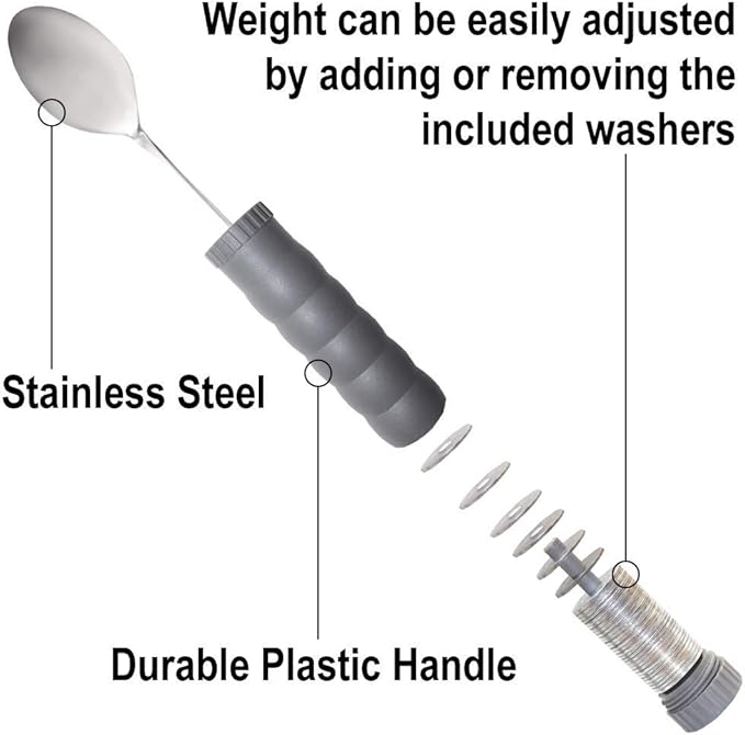 Rehabilitation Advantage Adjustable Weighted Tablespoon with Washer Center (Pack of 2)