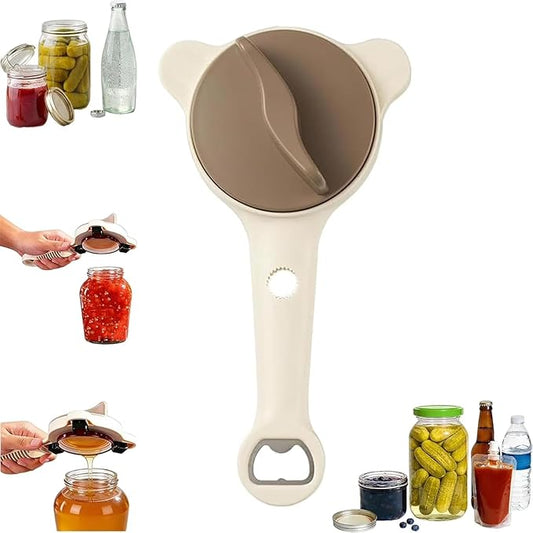 4 in 1 Multi-Purpose Jar Opener, 2026 Upgrade Adjustable Three Claw Bottle Opener, Can Opener with Non-Slip Grip, Multi Size Lid Tool for Seniors, Home Kitchen Helper (1pcs)