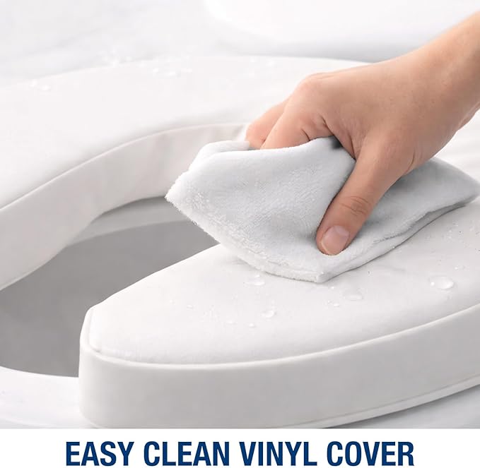 DMI Raised Toilet Seat Toilet, Toilet Seat Riser, Seat Cushion and Toilet Seat Cover to Add Extra Padding to the Toilet Seat while Relieving Pressure, 2 Inch Pad, White