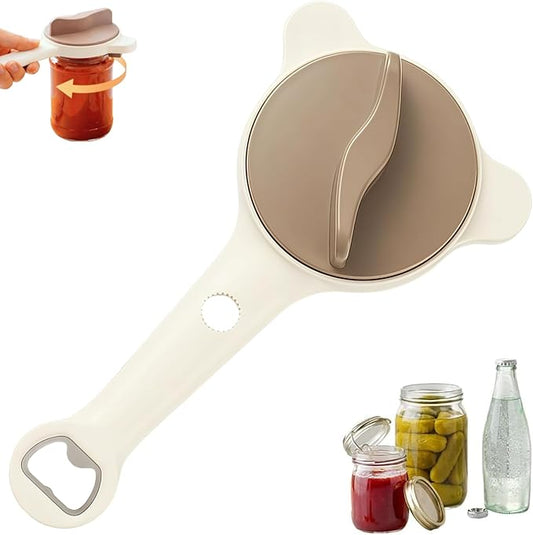 Upgraded Jar Opener 4-in-1, Adjustable Jar Opener for Weak Hands & Bottle Opener, Fits Kitchen Jars, Bottles and Cans, Top Jar Openers for Seniors