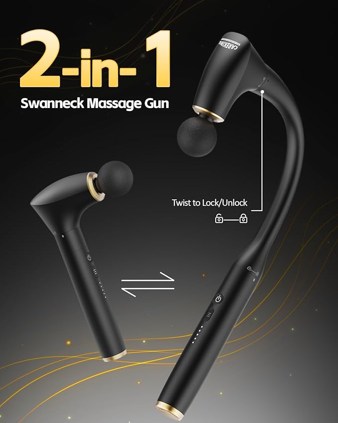2-in-1 Detachable Percussion Massage Gun with Extension Handle, Back Massager for Pain Relief Deep Tissue Muscle Massager for Arm Shoulder Lower Back Thigh Waist, Gifts for Women Men, FSA-HSA Eligible