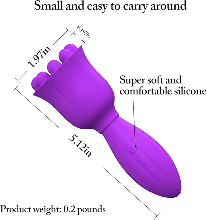 Mini Handheld Massager, Waterproof Soft Silicone, for Shoulder, Back, Neck, Face, Head & Full Body Muscle Relief, USB Rechargeable, 10 Adjustable Speed Modes, Purple