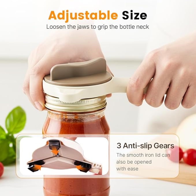 3Pcs Adjustable Stainless Steel Jar Opener, 2026 New 4-in-1 Jar Opener, Stainless Steel Lid Remover for Seniors & Arthritis Sufferers, Fits Kitchen Jars, Bottles & Cans (3)