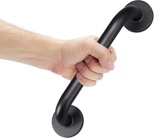 AmazerBath Grab Bars for Shower 9" L x 1" D, Handicap Shower Grab Bars for Senior Anti Slip, Shower Safety Bars for Wall Stainless Steel, Holds up to 500LBs, Black