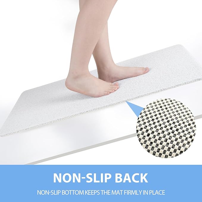 Hargiis Non-Slip Bathtub Mat, Anti Slip Shower Mat, Fast Drying Bathtub Mats, Foot Scrubber Mat, Anti Slip Mat for Tub, Floor, Bathroom, Kitchen, Home, Hotel (White 40"×28")