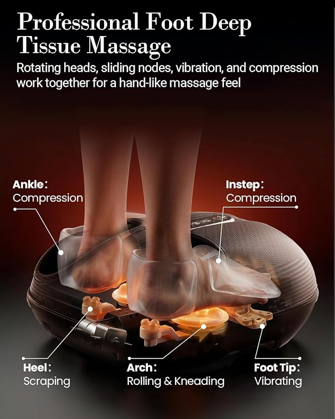 CuPiLo Foot Massager with Heat FSA Eligible HSA, Shiatsu Feet Massager with Remote Control, Multi-Level Compression Deep Knead Foot Massage for Neuropathy & Plantar Fasciitis, Gifts for Women Men