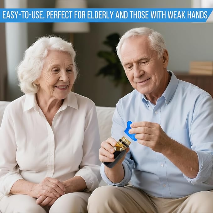 Remedic One-Hand Pill Bottle Opener with Non-Slip Mat – Easy Open Medicine Bottles for Weak Hands & Arthritis – Magnifier & LED Light for Clear Labels – Easy Grip Daily Living Aid
