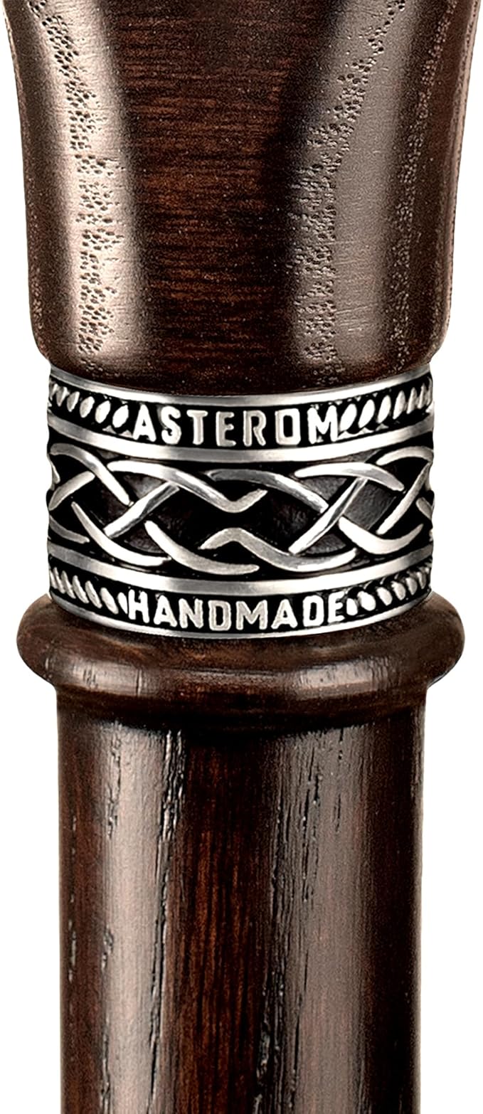 Asterom Handcrafted Walking Cane - Ergonomic, Wooden - Canes for Men - Walking Sticks for Seniors, Unique, Wood