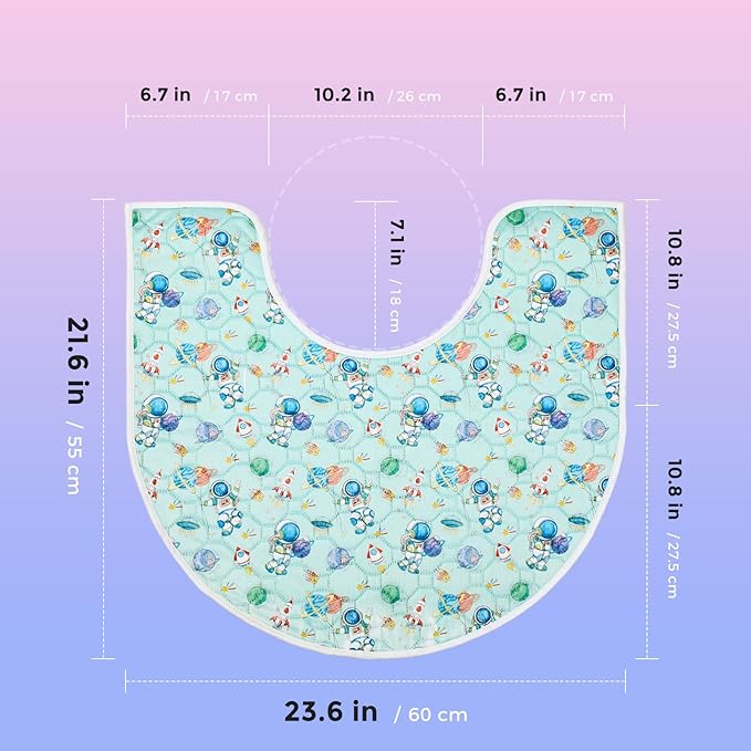 Washable Commode Potty Training Mats, Super Absorbent Reusable Toilet Training Rug for Kids, Leak-Proof & Non-Slip Adult Incontinence Toilet Mat, Bathroom Floor Protector Pads 4 Pack