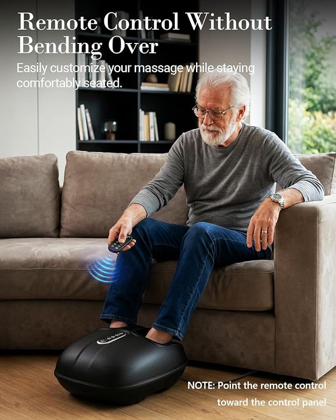 CuPiLo Foot Massager with Heat FSA Eligible HSA, Shiatsu Feet Massager with Remote Control, Multi-Level Compression Deep Knead Foot Massage for Neuropathy & Plantar Fasciitis, Gifts for Women Men