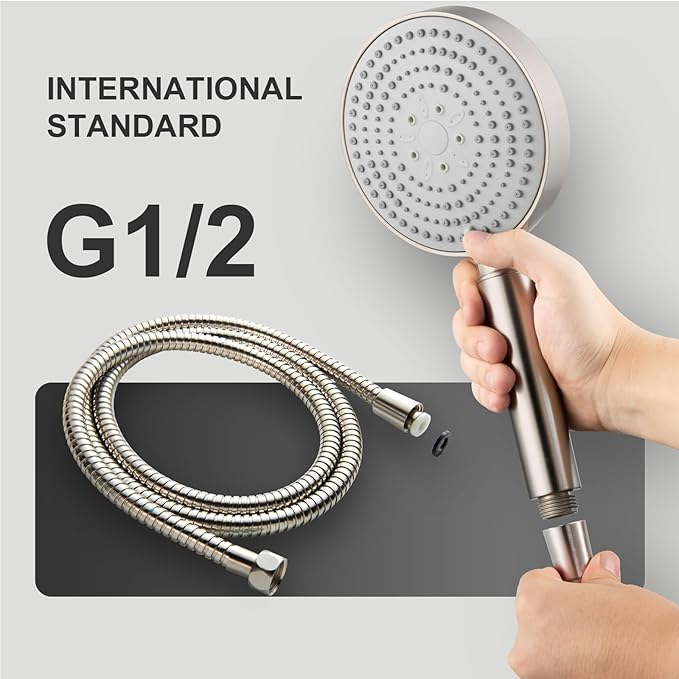 OFFO Filtered Shower Head with Handheld, 20 Stage Shower Head with Filters for Hard Water with 60" Stainless Steel Hose & Holder, 6 Modes High Pressure Shower Head to Remove Chlorine, Brushed Nickel