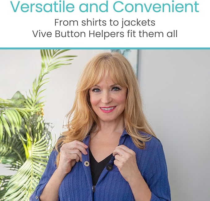 Vive Button Assist Tool (10 Pack) - Magnetic Button Helper for Elderly - Assistive Devices for Disability, Arthritis - Shirt Buttoner Hook, Clothing Adaptive Equipment for Seniors & Stroke Assistance
