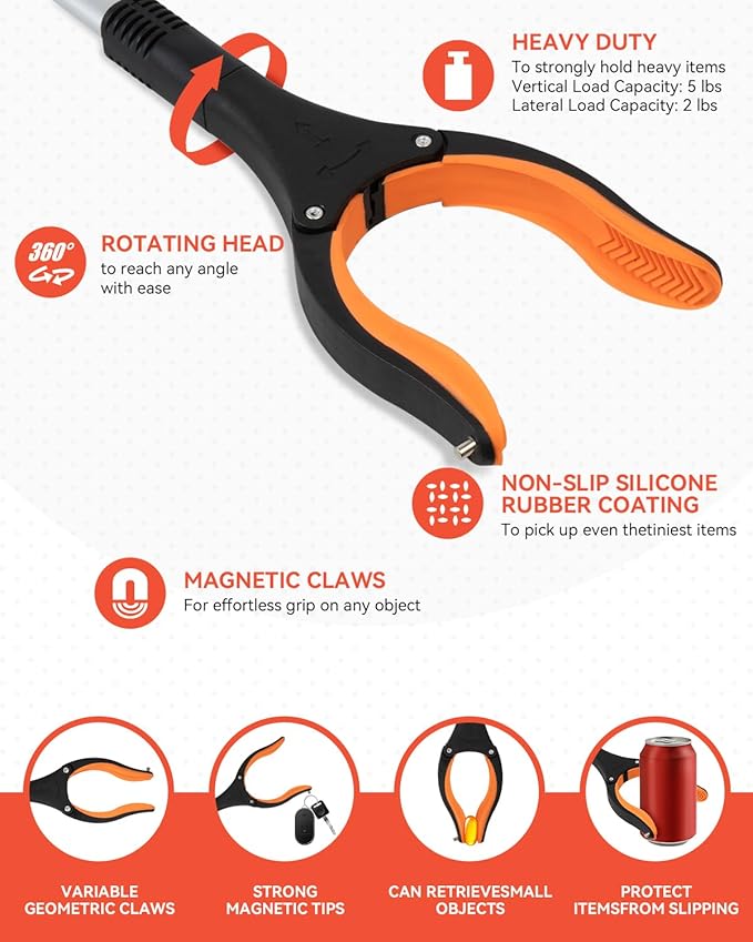 Grabber Reacher Tool 3 Section Foldable (3 Section / 42.9 Inch)