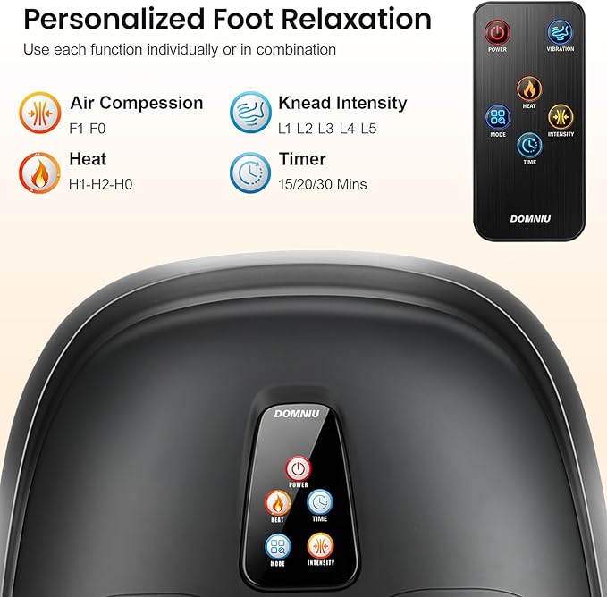 Shiatsu Foot Massager Machine with Heat, Upgraded Deep Kneading/Rolling Foot Massager for Delivers Pain Relief, Plantar Fasciitis, Neuropathy, Fits Up to 13‘’, Gifts for Women Mom Men Dad Seniors