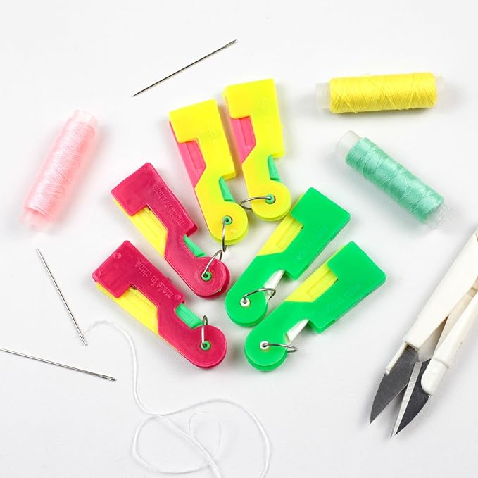 Automatic Needle Threader – 6 PCS Sewing Machine & Hand Sewing Threading Tools, Lightweight Plastic Needle Threading Device