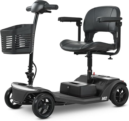 Electric Mobility Scooter for Adults Wheelchair Device for Travel, Elderly, 20 Miles per Charge.330 lbs Max Weight, 4-Wheel Powered Mobility Scooters for Seniors (M2-Black)
