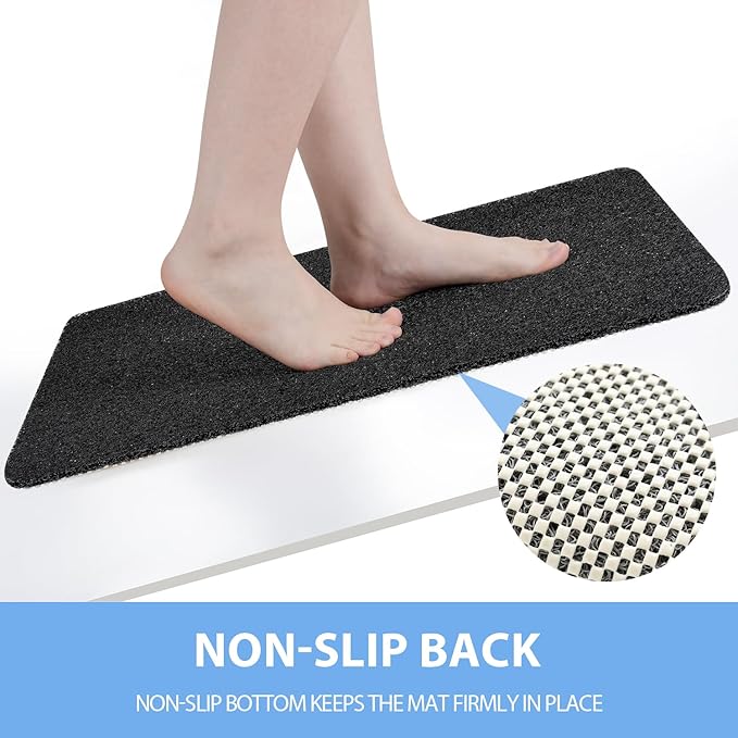 Hargiis Non-Slip Bathtub Mat, Anti Slip Shower Mat, Fast Drying Bathtub Mats, Foot Scrubber Mat, Anti Slip Mat for Tub, Floor, Bathroom, Kitchen, Home, Hotel (Black 24"×16")