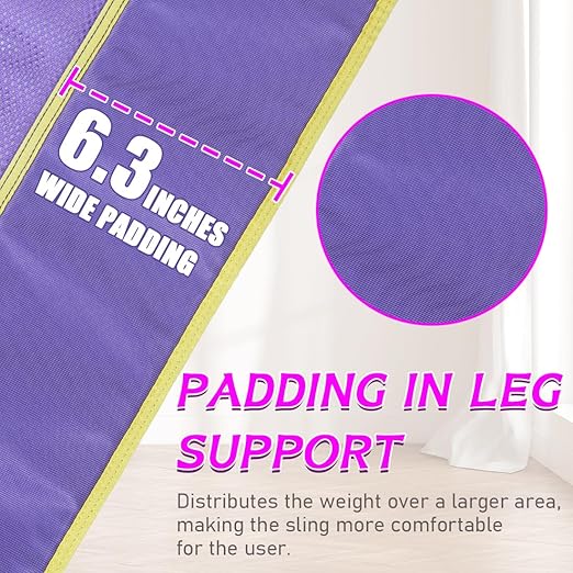 EZ Assistive Full Body Patient Lift Sling for Bed, Shower, Chair Transfer- Ideal for Elderly, Senior, Disabled, Quick-Drying Mesh Fabric, Supports Up to 500lbs (Purple, Medium)