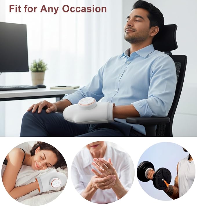 Hand Massager with Heat and Compression, Cordless Hand Massager for Arthritis and Carpal Tunnel, Finger and Palm Massage Machine for Pain Relief, 5 Massage Modes, 3 Heat Levels, Gift for Women Mom