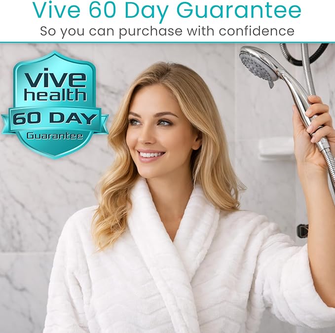Vive High Pressure Handheld Shower Head - Hand Held Showerhead with 6.5 ft Extra Long Hose, Detachable Showerhead, Multi-Setting Spray Combo for Bathroom, Pet Bathing, Stainless Steel Hose, Chrome